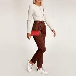 Pre Owned Stella McCartney Falabella Chilli Red Faux Leather Crossbody Bag