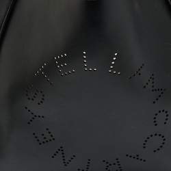 Pre Owned Stella McCartney The Logo Large Black Faux Leather Tote