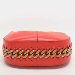 Pre Owned Stella McCartney Frayme Small Orange Faux Leather Hobo