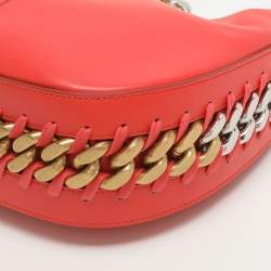 Pre Owned Stella McCartney Frayme Small Orange Faux Leather Hobo