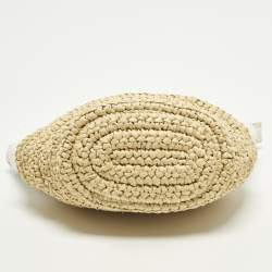 مملوكة مسبقًا Stella McCartney Falabella White/Beige Faux Suede and Raffia Bucket Bag
