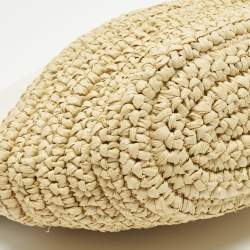 مملوكة مسبقًا Stella McCartney Falabella White/Beige Faux Suede and Raffia Bucket Bag