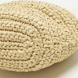 مملوكة مسبقًا Stella McCartney Falabella White/Beige Faux Suede and Raffia Bucket Bag