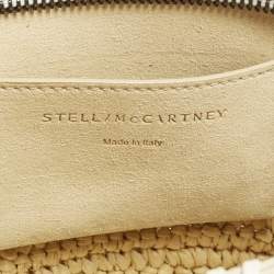 مملوكة مسبقًا Stella McCartney Falabella White/Beige Faux Suede and Raffia Bucket Bag