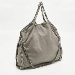 Pre Owned Stella McCartney Falabella Small Grey Faux Suede Tote