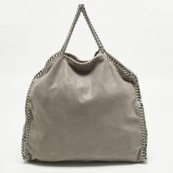 Pre Owned Stella McCartney Falabella Small Grey Faux Suede Tote