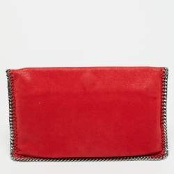 مملوكة مسبقًا حقيبة كلاتش ستبلا مكارتني فول سيود صناعي فوشيا قابلة للطي 