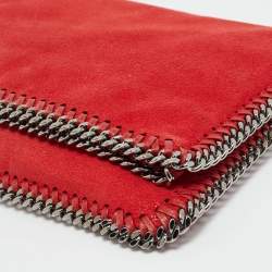 مملوكة مسبقًا حقيبة كلاتش ستبلا مكارتني فول سيود صناعي فوشيا قابلة للطي 