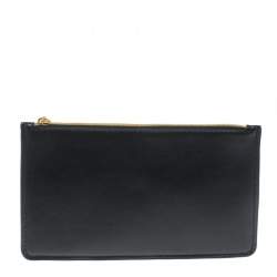 Pre Owned Stella McCartney Black Faux Leather Zip Pouch