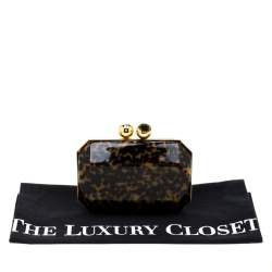 Pre Owned Stella McCartney Black/Brown Plexiglass Lucia Clutch