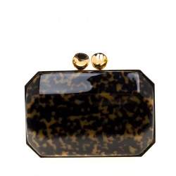 Pre Owned Stella McCartney Black/Brown Plexiglass Lucia Clutch