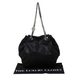 Pre Owned Stella McCartney Black Faux Leather Bucket Bag