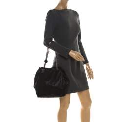 Pre Owned Stella McCartney Black Faux Leather Bucket Bag