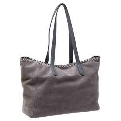 Pre Owned Stella McCartney Grey Faux Leather Falabella Shopper Tote