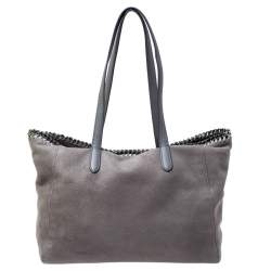 Pre Owned Stella McCartney Grey Faux Leather Falabella Shopper Tote