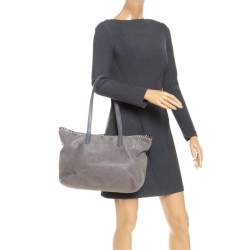 Pre Owned Stella McCartney Grey Faux Leather Falabella Shopper Tote