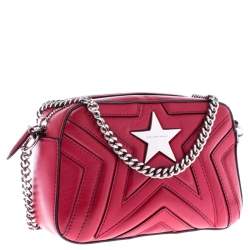 Pre Owned Stella McCartney Red Leather Stella Star Crossbody Bag