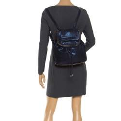 Pre Owned Stella McCartney Midnight Blue Faux Leather Falabella Backpack