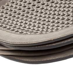 Stella McCartney Grey Woven Leather Alexa Flap Shoulder Bag