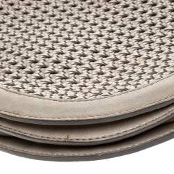 Stella McCartney Grey Woven Leather Alexa Flap Shoulder Bag