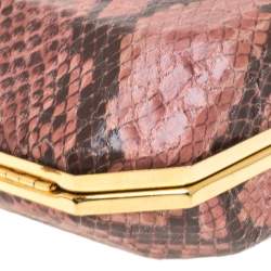 Stella McCartney Pink/Black Faux Python Leather Lucia Clutch