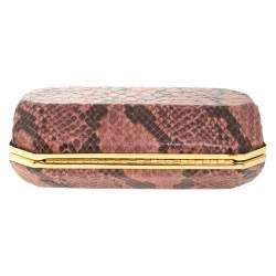 Stella McCartney Pink/Black Faux Python Leather Lucia Clutch