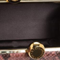 Stella McCartney Pink/Black Faux Python Leather Lucia Clutch