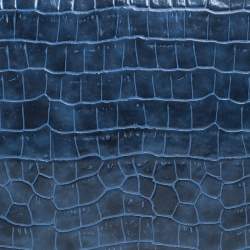 Pre Owned Stella McCartney Blue Faux Croc Leather Oversized Flap Clutch