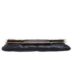 Pre Owned Stella McCartney Black Faux Leather Foldover Clutch