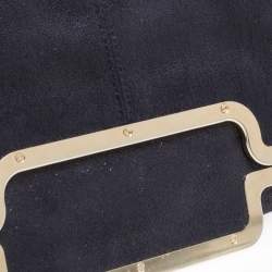 Pre Owned Stella McCartney Black Faux Leather Foldover Clutch