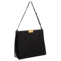 مملوكة مسبقًا حقيبة كتف ستيلا ماكارتني بسحاب ملتف جلد سوداء