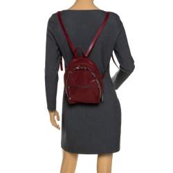 Pre Owned Stella McCartney Burgundy Faux Leather Falabella Backpack
