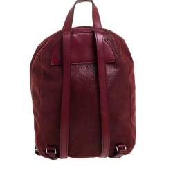 Pre Owned Stella McCartney Burgundy Faux Leather Falabella Backpack