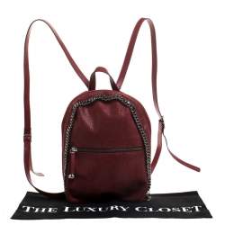 Pre Owned Stella McCartney Burgundy Faux Leather Falabella Backpack