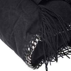 Stella McCartney Black Faux Suede Falabella Fringed Tote