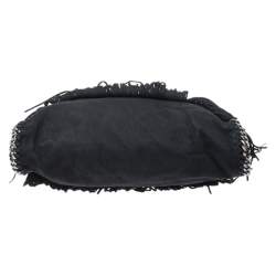 Stella McCartney Black Faux Suede Falabella Fringed Tote