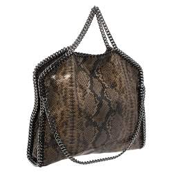 Pre Owned Stella McCartney Beige Faux Python Embossed Leather Falabella Tote 