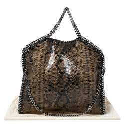 Pre Owned Stella McCartney Beige Faux Python Embossed Leather Falabella Tote 