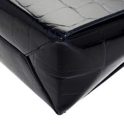 Pre Owned حقيبة كتف ستيلا ماكرتني جلد نقش تمساح سوداء