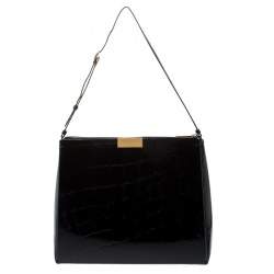 Pre Owned حقيبة كتف ستيلا ماكرتني جلد نقش تمساح سوداء