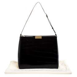 Pre Owned حقيبة كتف ستيلا ماكرتني جلد نقش تمساح سوداء