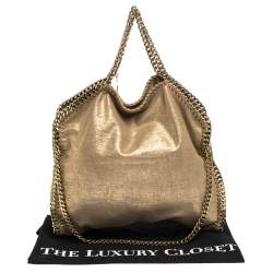 Pre Owned Stella McCartney Gold Faux Leather Small Falabella Tote