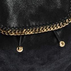 Pre Owned Stella McCartney Black Faux Leather Falabella Backpack