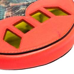 Pre Owned حقيبة كلتش بسلسلة ستيلا مكارتنى سوبرهيرو جلد صناعى نقش ثعبان متعددة الألوان