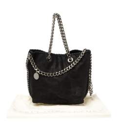 Pre Owned Stella McCartney Black Faux Leather Falabella Shoulder Bag