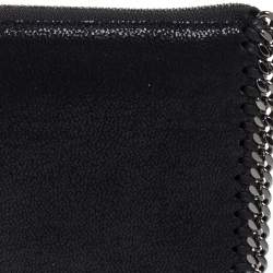 Pre Owned Stella McCartney Black Faux Leather Falabella Zip Wallet
