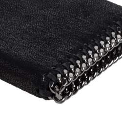Pre Owned Stella McCartney Black Faux Leather Falabella Zip Wallet