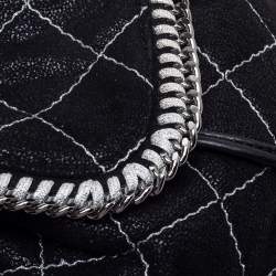 Pre Owned Stella McCartney Black Faux Leather Mini Falabella Backpack