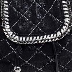 Pre Owned Stella McCartney Black Faux Leather Mini Falabella Backpack