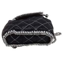 Pre Owned Stella McCartney Black Faux Leather Mini Falabella Backpack